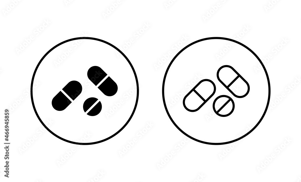 Pills icons set. capsule icon. Drug sign and symbol Pills icons set. capsule icon. Drug sign and symbol