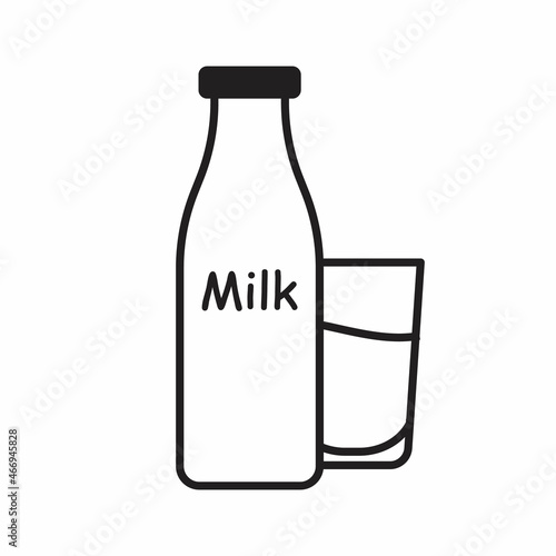 Milk bottle and glass icon