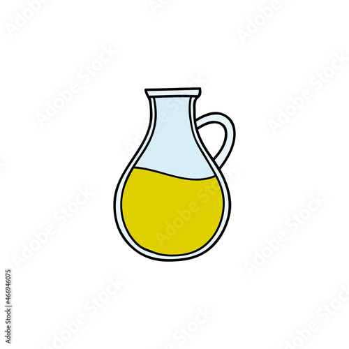 Doodle colored olive oil in jug.