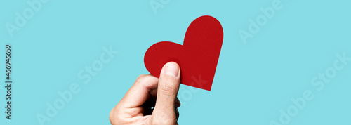 man gives a heart, web banner photo