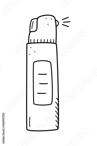 Hairspray for creating a stylish hairstyle, aerosol in a bottle for professional or home hair styling. Doodle web icon vector illustration on white background isolate.