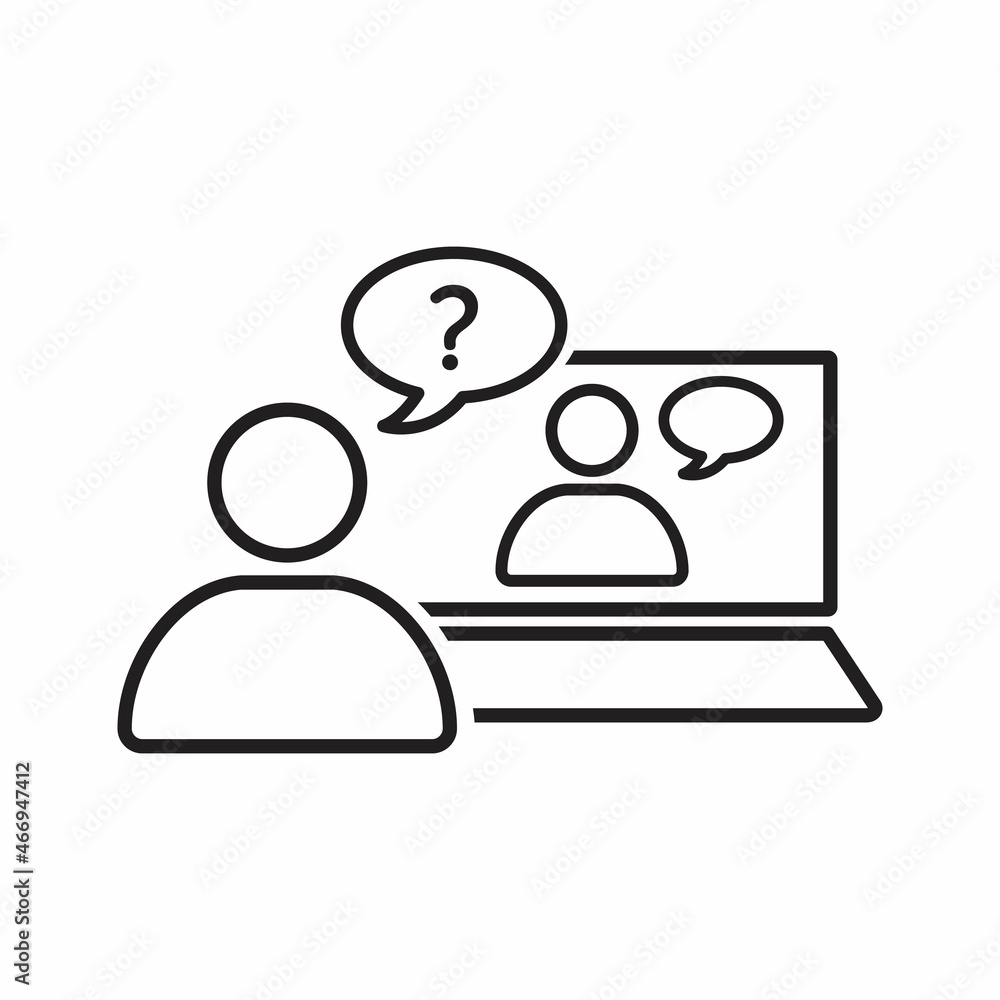 video chat dialog line black icon video chat dialog line black icon