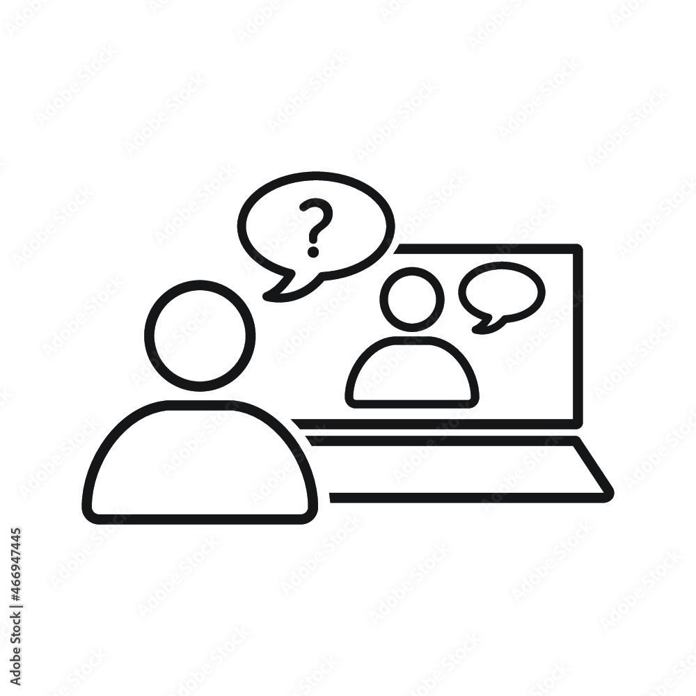 video chat dialog line black icon video chat dialog line black icon