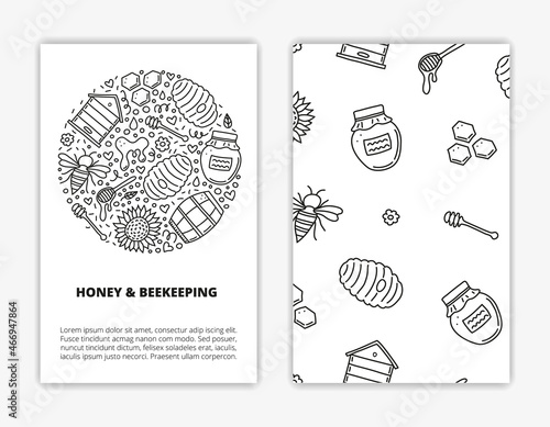 Card templates with honey doodles.