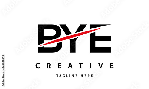 BYE creative cut three latter logo