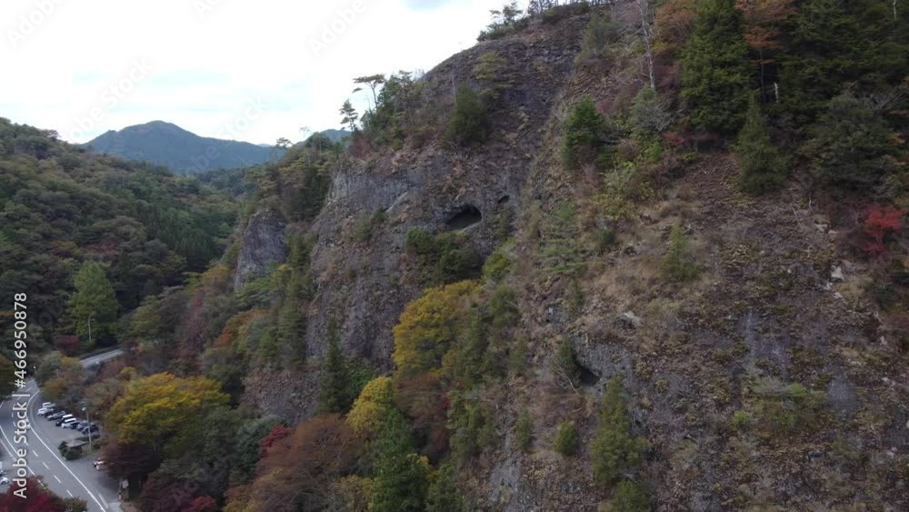 古岩屋 紅葉空撮 古岩屋 紅葉空撮