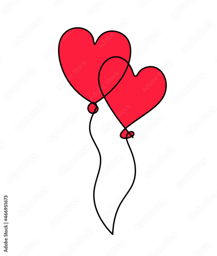 Abstract color air balloon as line drawing on white background. Vector Abstract color air balloon as line drawing on white background. Vector