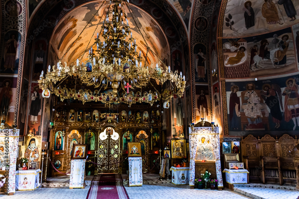The interior of the Holy Cross monastery, the new church. Oradea, Romania.