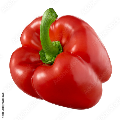 Red sweet bell pepper isolated on white background 