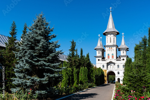 Courtyard of the Holy Cross monastery. Oradea, Romania. photo