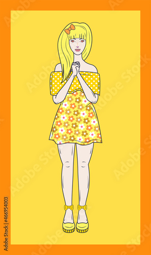 Hand drawn beautiful girl vector illustration. Stylish girls in fashion clothes. young women posing in stylish clothes.
