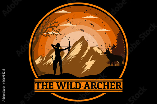 The wild archer design vintage retro