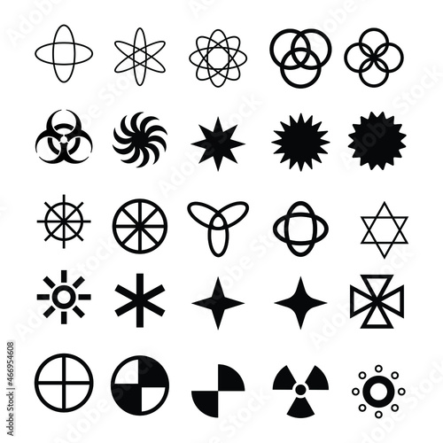 set of star icons collection in various styles. various shapes of stars that are suitable for elements such as snowflakes, sparkling items, decoration, etc.