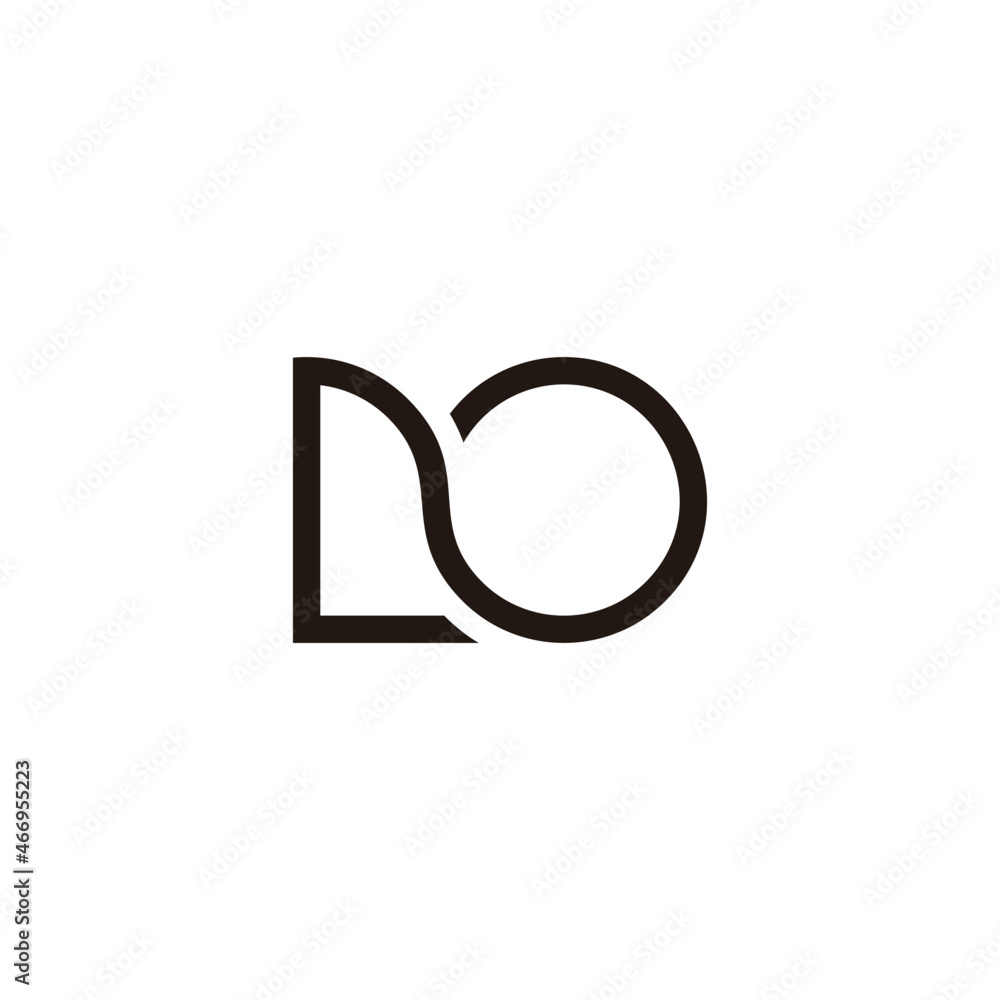 letter lo linked circle rotation geometric logo vector letter lo linked circle rotation geometric logo vector