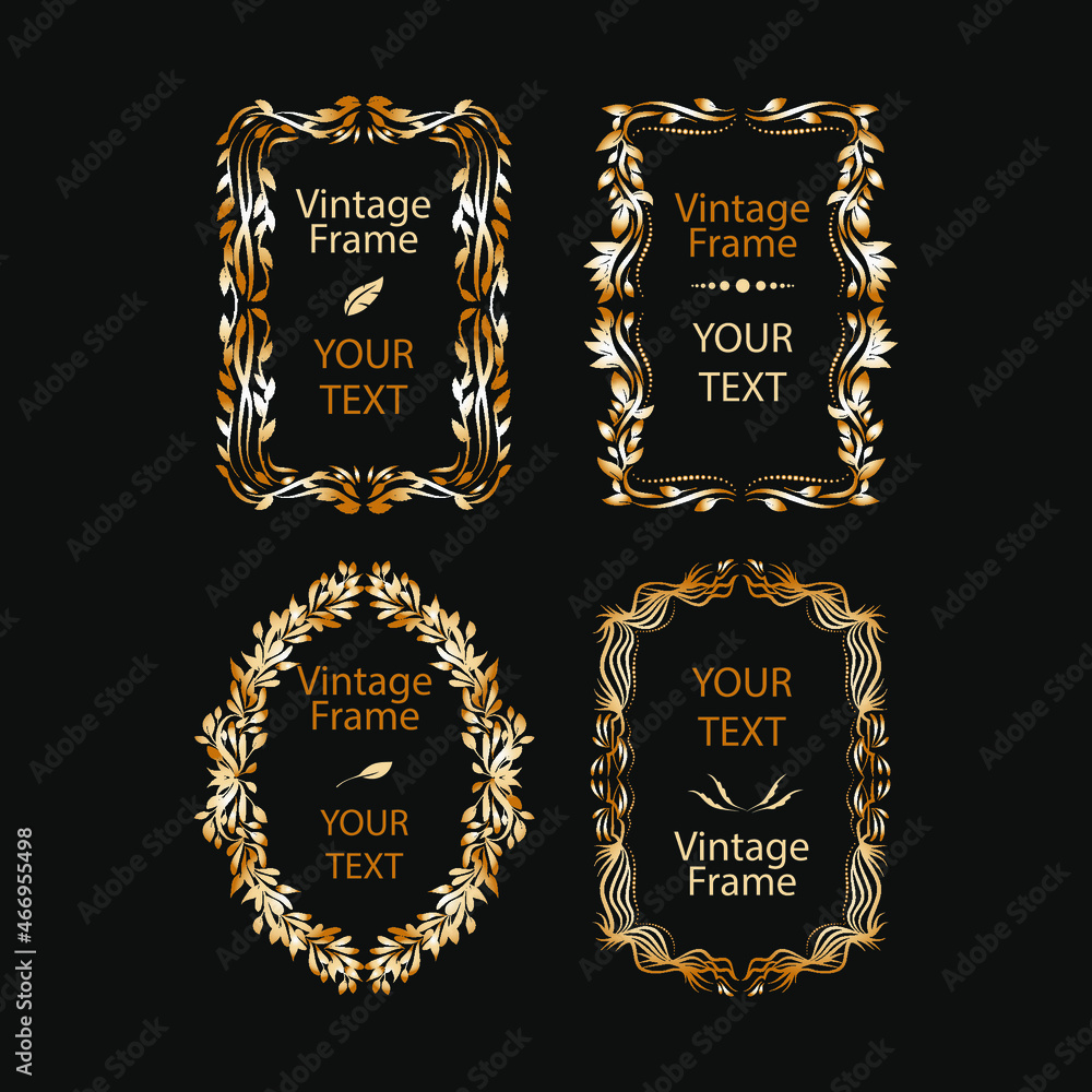 Obraz premium golden retro frames