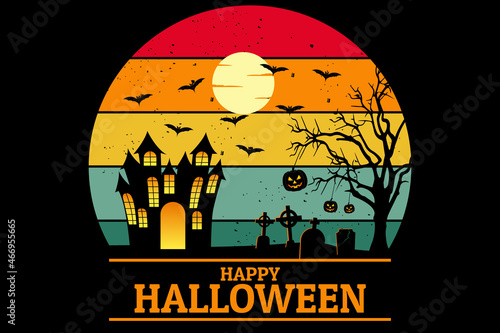 Happy halloween design vintage retro