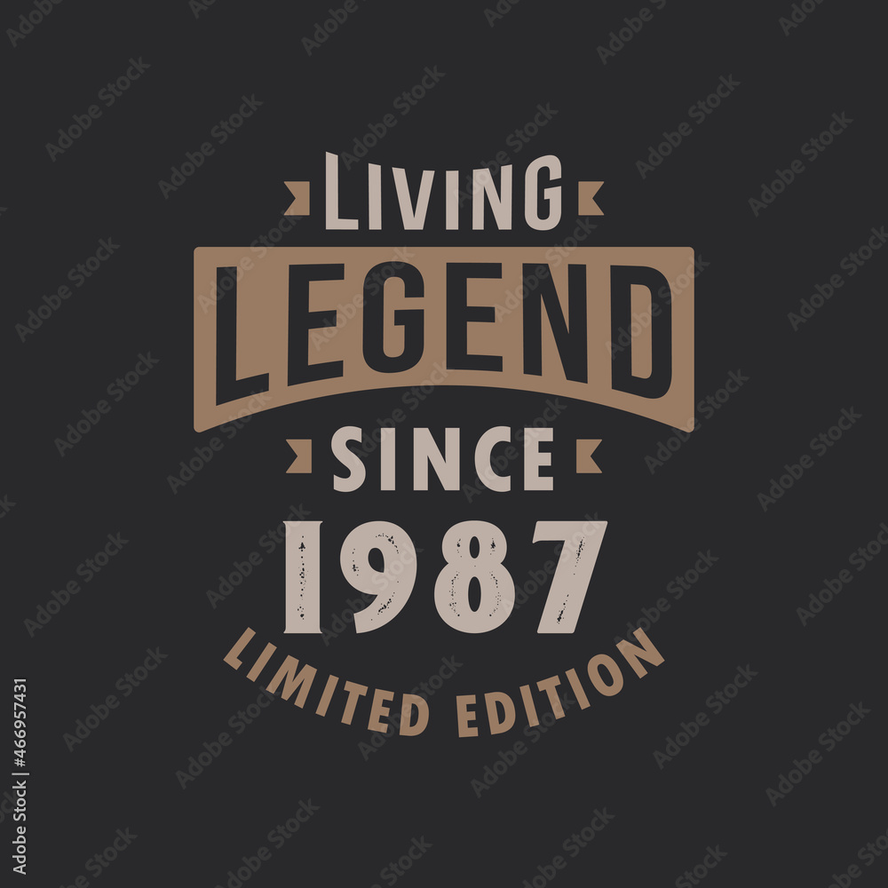 Living Legend since 1987 Limited Edition. Born in 1987 vintage typography Design.