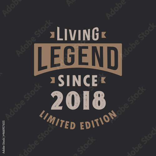 Living Legend since 2018 Limited Edition. Born in 2018 vintage typography Design.