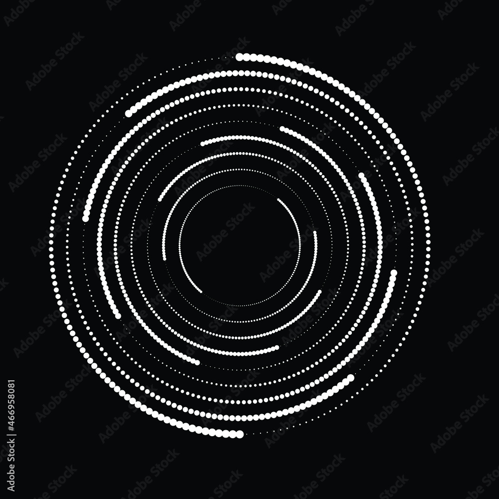 Rotating halftone dots in Spiral Form for comic books . Twirl background . Vector Illustration . Round Logo . Spiral Design element . Abstract Geometric vortex. Rotating halftone dots in Spiral Form for comic books . Twirl background . Vector Illustration . Round Logo . Spiral Design element . Abstract Geometric vortex.
