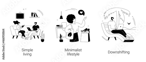 Mindful lifestyle abstract concept vector illustrations.