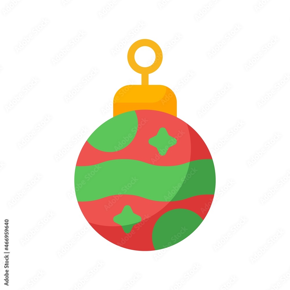 Christmas ball. Flat style Icon for web and mobile application. Vector illustration on a white background. EPS 10 Christmas ball. Flat style Icon for web and mobile application. Vector illustration on a white background. EPS 10