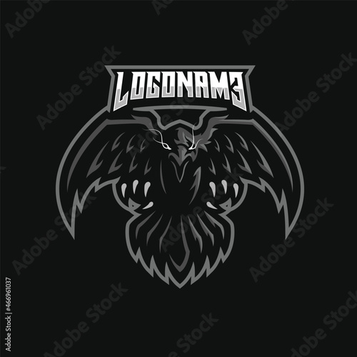 crow mascot logo illustration