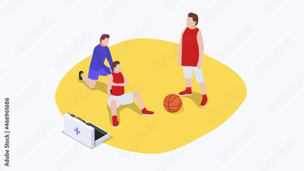 Paramedic help injured basketball player at field Paramedic help injured basketball player at field