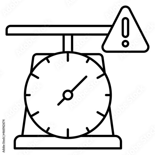 Analog  food and meat Commercial Kitchen Scale Concept Vector Icon Design, Weight Measuring device Error Symbol, Mass balances Sign, calibration and Vibration Stock Illustration
