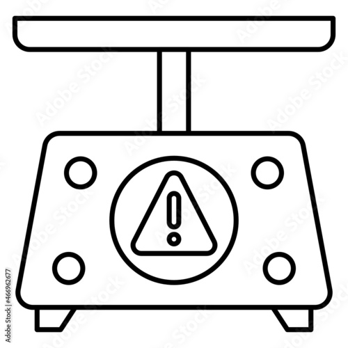 Commercial Grade Compass Needle Type Kitchen Weight Scale Concept Vector Icon Design, Weight Measuring device Error Symbol, Mass balances Sign, calibration and Vibration Stock Illustration
