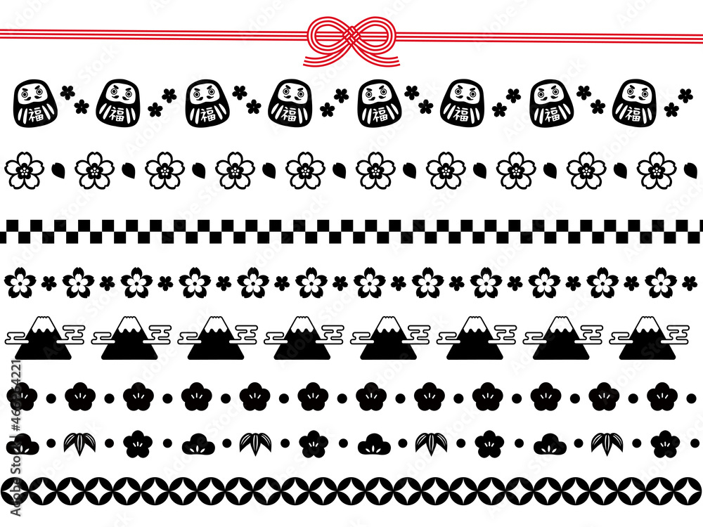 和風飾り罫セット Stock Vector Adobe Stock