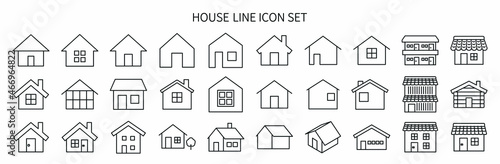 Simple monochrome house icon set