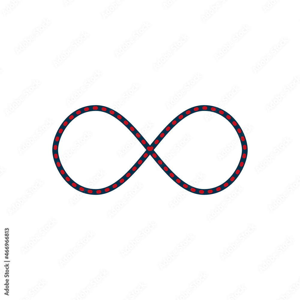 infinity symbol, simple icon dashed line. dotted icon. Stock vector illustration isolated on white background infinity symbol, simple icon dashed line. dotted icon. Stock vector illustration isolated on white background