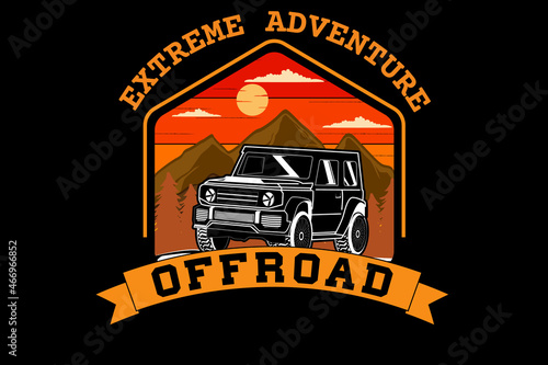 Extreme adventure off road design vintage retro