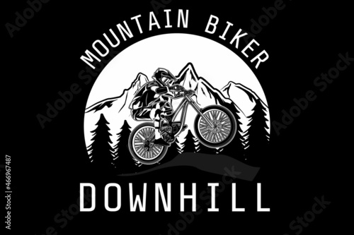 Mountain biker downhill design silhouette
