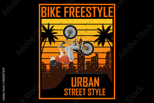 Bike freestyle urban street style design silhouette vintage retro