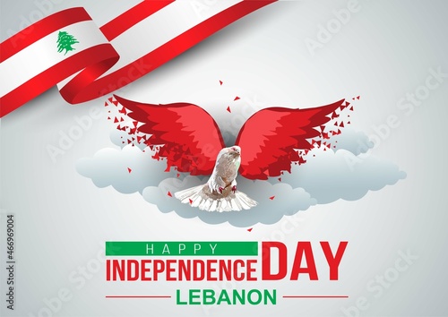 Fototapeta happy independence day Lebanon