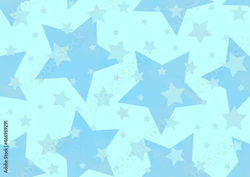 Seamless pastel vector watercolor baby background texture with blue stars. Pastel color fun kids backdrop for postcard, poster. Painted hand drawn baby Christmas illustration. Merry Christmas