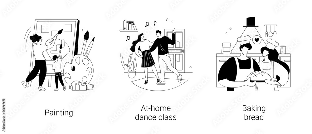 Stay home ideas abstract concept vector illustrations.
