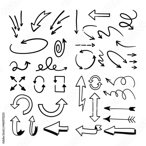Arrow doodle collection. Hand drawn set of arrows. © Matias