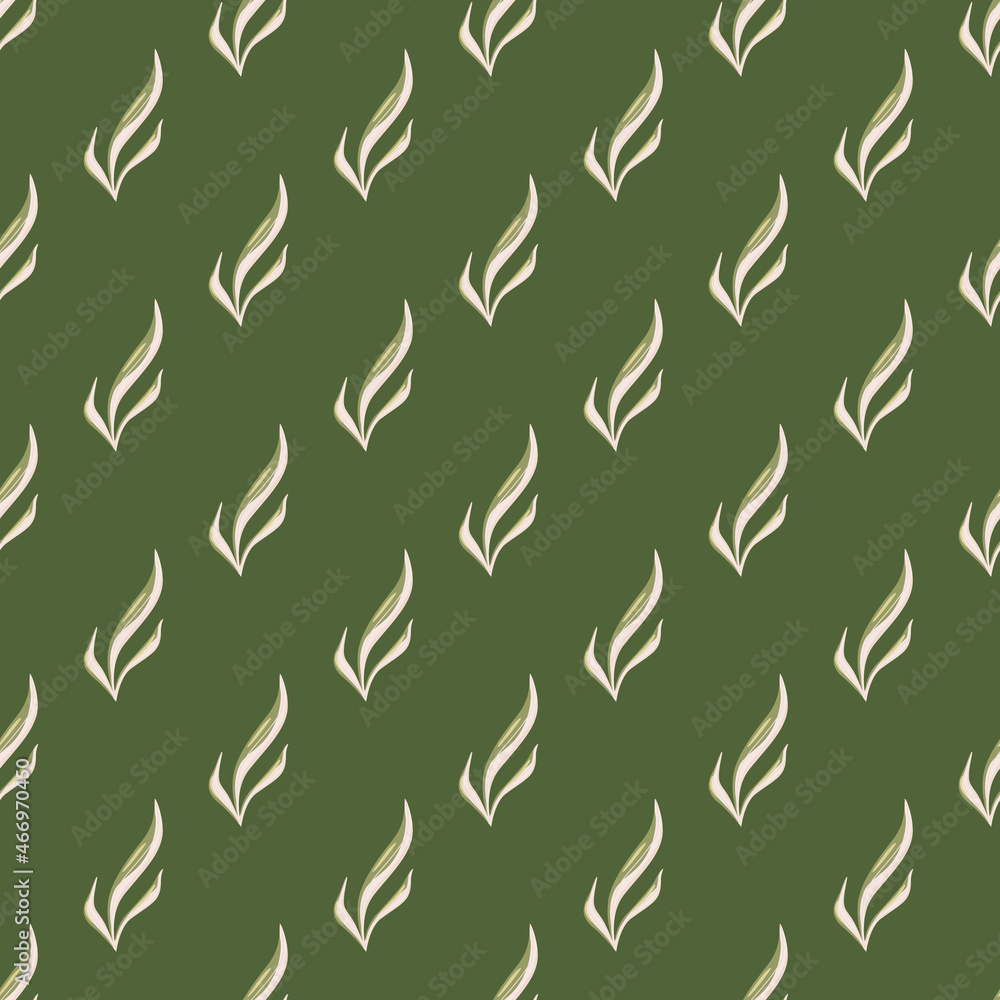 Seamless pattern seaweed on green background. Marine flora templates for fabric. Seamless pattern seaweed on green background. Marine flora templates for fabric.