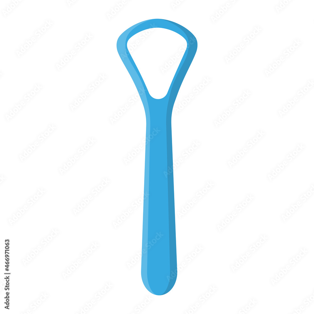 Vector cartoon blue tongue scraper. Vector cartoon blue tongue scraper.