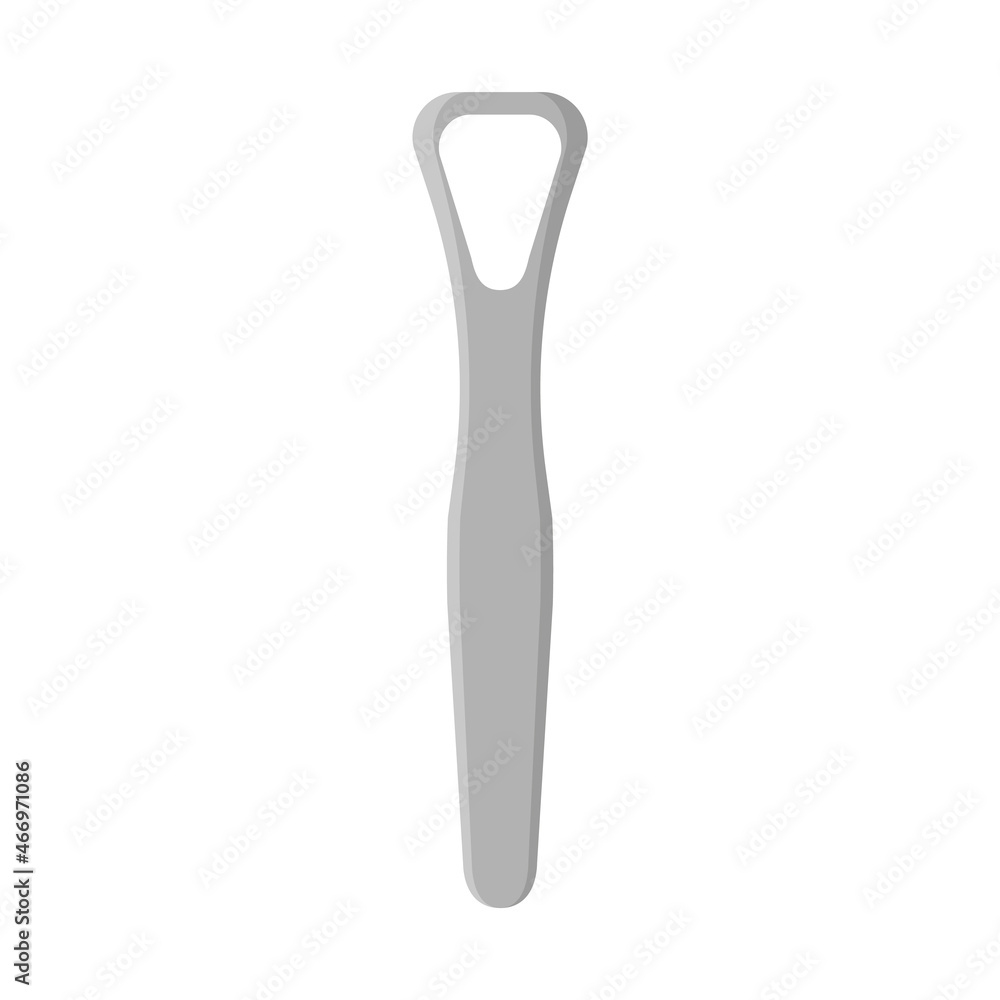 Vector cartoon metal tongue scraper. Vector cartoon metal tongue scraper.