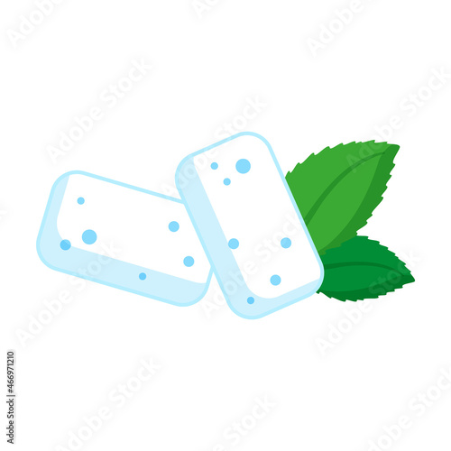 Vector cartoon sugar free mint gum.