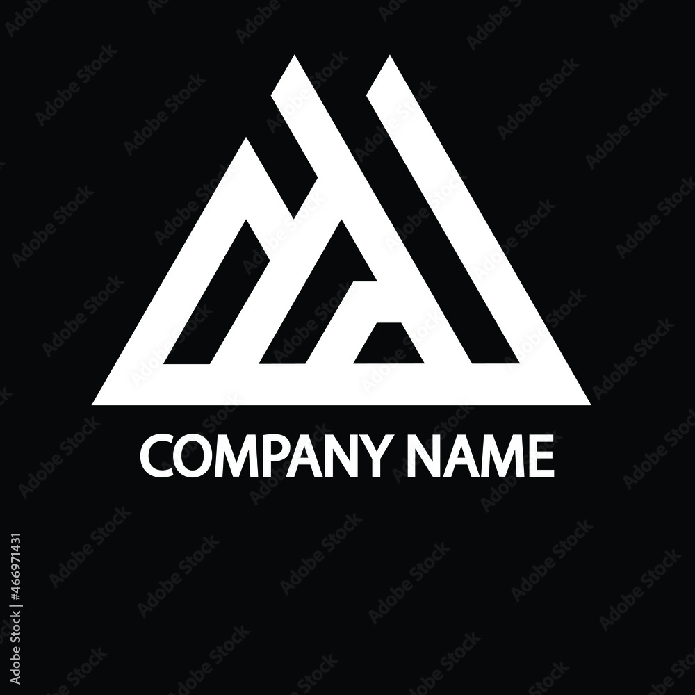 Monographic letter A alphabet and triangle icon logo Monographic letter A alphabet and triangle icon logo