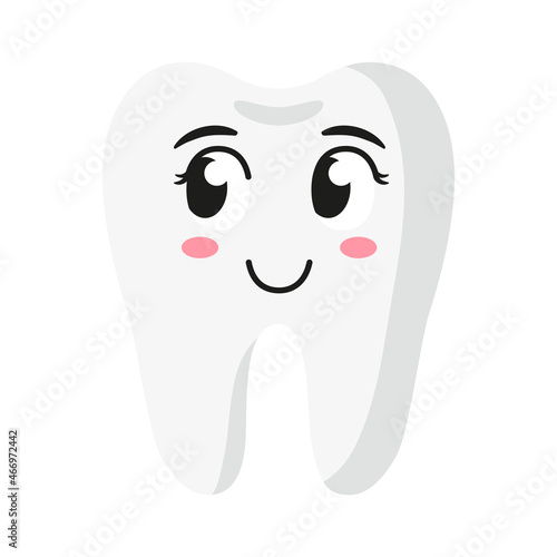 Vector cartoon cute pleased characters of tooth.