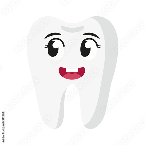 Vector cartoon cute lucky characters of tooth.
