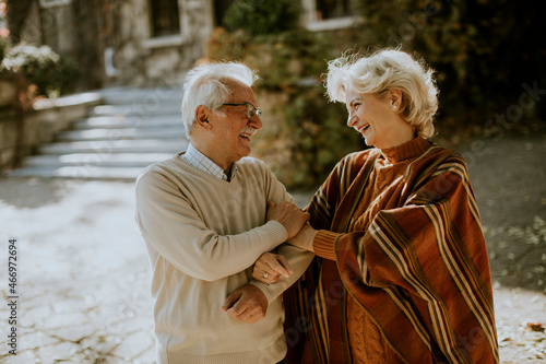 Senior couple embracing in ...
