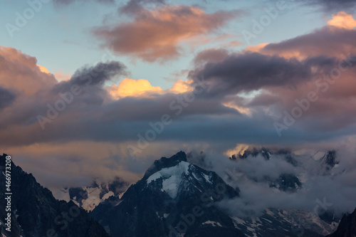 Beautiful sunrise colours in the Alps in winter © Calin Tatu