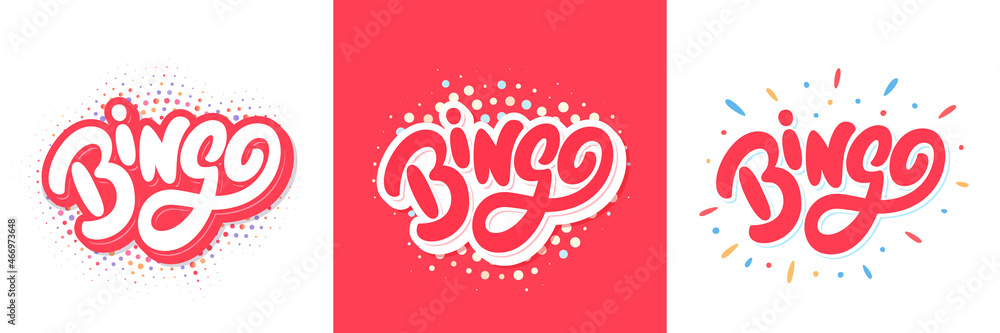 Bingo. Vector handwritten lettering set. Bingo. Vector handwritten lettering set.