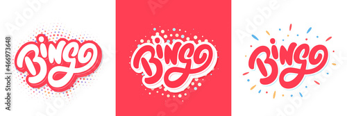 Bingo. Vector handwritten lettering set.